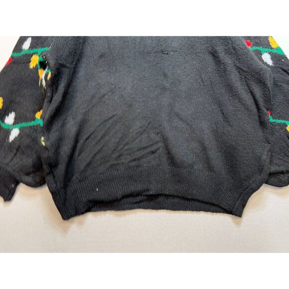 Chicwish Christmas Lights Holiday Sweater Black Multicolor Pullover Womens - Picture 10 of 10